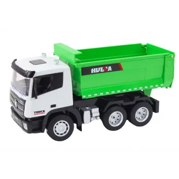 LEAN TOYS nuotoliniu valdymu sunkvežimis savivartis 1:18 žalias