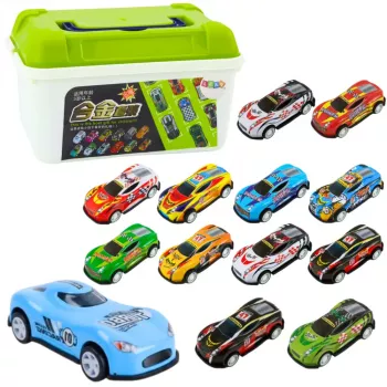 LEAN TOYS Spyruoklių rinkinys lagamine, 30 vnt. Automobiliai