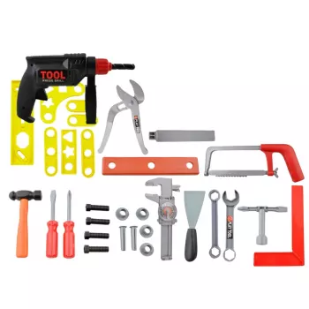 LEAN TOYS DIY rinkinys įrankių dėžėje su gręžimo priedais, 100 dalių