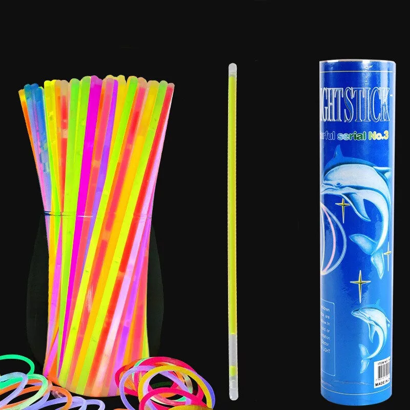 LEAN TOYS Fluorescent Headbands 100 Pieces Many Colors Glow In The Dark