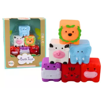 LEAN TOYS Soft Educational Bath Blocks Animals