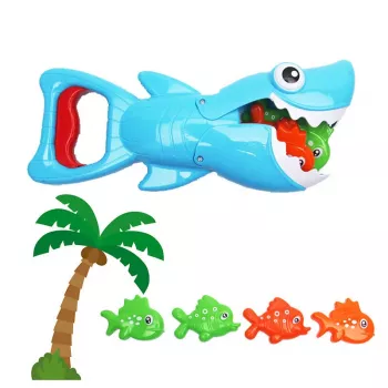 LEAN TOYS Maudymosi žaidimų rinkinys Shark Fish Hunter mėlynas
