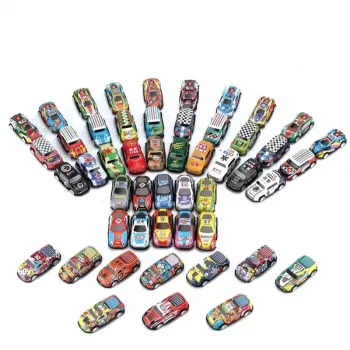 LEAN TOYS 25 vienetų atgal traukiamų žaislinių automobilių rinkinys, įvairios transporto priemonės, spalvingi, trinties varikliuku, be baterijų, vaikams nuo 3 metų