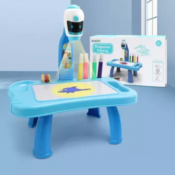 LEAN TOYS Mini Projector Robot Table 2in1 Accessories Mėlyna