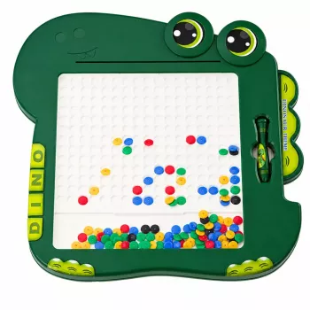 LEAN TOYS Edukacinė magnetinė lenta Dinozaurų dėlionė Žalia
