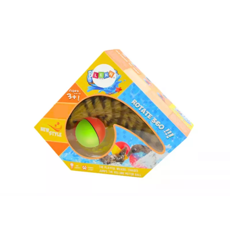 LEAN TOYS Ball with Fluffy Ferret Tail Interactive Bath Toy