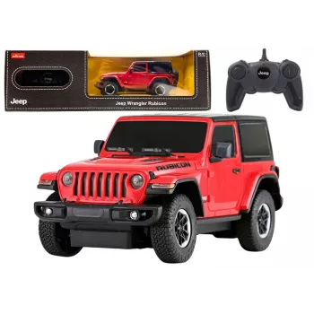 JEEP Wrangler JL Rubicon nuotolinio valdymo automobilis Rastar raudonas 1:24