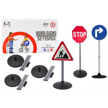 LEAN TOYS Educational Set Large Road Signs 76cm 3 Pcs