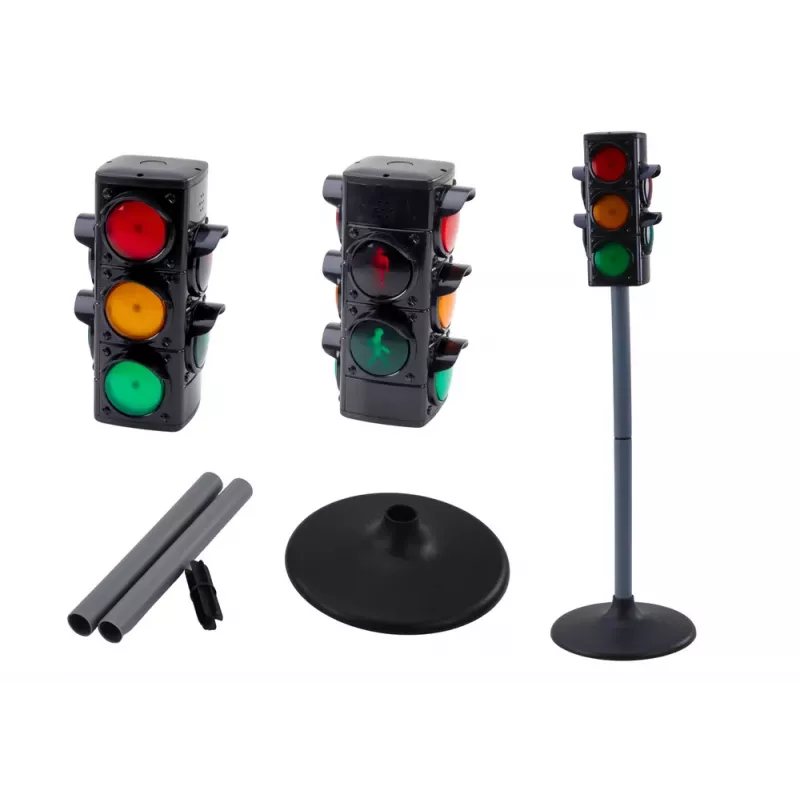 LEAN TOYS Policijos pareigūno edukacinis rinkinys su šviesoforu, 10 dalių