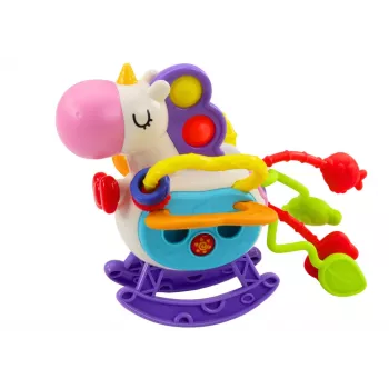 LEAN TOYS Sensorinis žaislas Arklys Guminis Barškutis Elementai
