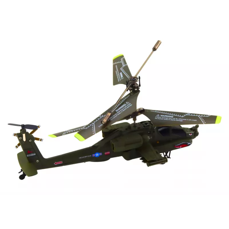 Sraigtasparnis LEAN TOYS Apache Military Helicopter Remote Controlled RC Syma S109H Khaki