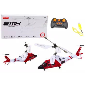LEAN TOYS nuotoliniu valdymu RC sraigtasparnis su giroskopu Syma S111H raudonas