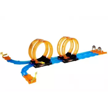 LEAN TOYS lenktynių trasa su 4 kilpomis ir dviem 181 cm automobiliais