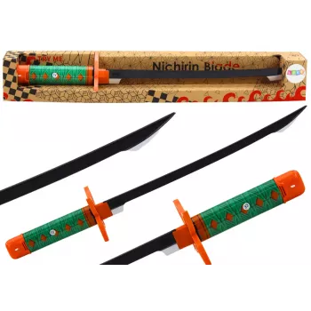 LEAN TOYS Nichirin Samurai Sword kardas su garsu ir šviesos efektais, žalias, baterijomis