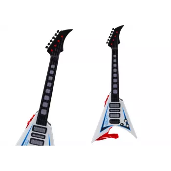 LEAN TOYS Electric Guitar For Kids Lights Melodies White