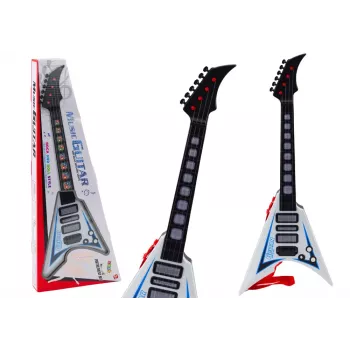 LEAN TOYS Electric Guitar For Kids Lights Melodies White