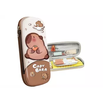 LEAN School Pencil Case with Capybara Brown