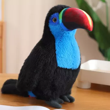 LEAN TOYS Plush Toucan Bird Mascot Cuddly Toy Blue 20cm