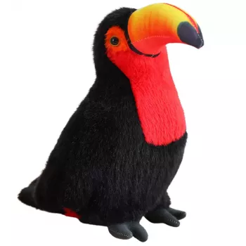 LEAN TOYS Plush Toucan Bird Plush Toy Mascot Cuddly Toy Red 20cm
