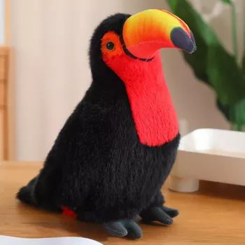 LEAN TOYS Plush Toucan Bird Plush Toy Mascot Cuddly Toy Red 35cm