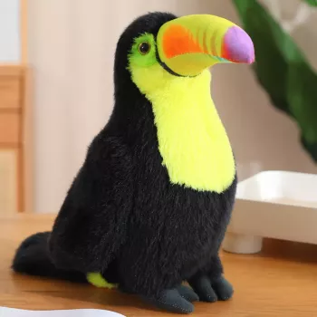 LEAN TOYS Plush Toucan Bird Plush Toy Mascot Cuddly Toy Yellow 35cm