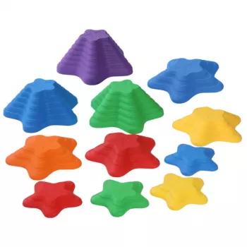 LEAN TOYS Sensory Path Stones 6 Colored Stones 3 Sizes