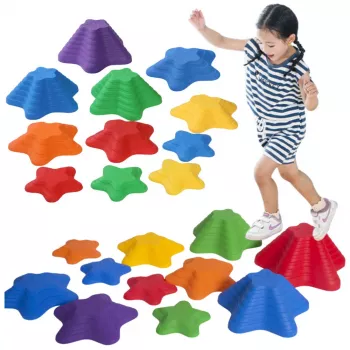 LEAN TOYS Sensory Path Stones 6 Colored Stones 3 Sizes