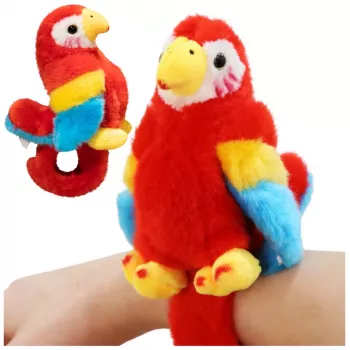 LEAN TOYS Plush Mascot Parrot Wristband Bracelet Hand Red