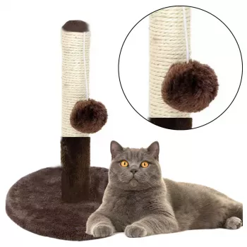 LEAN Cat Scratcher Scratching Post Tower Dark Brown 40 cm x 30 cm