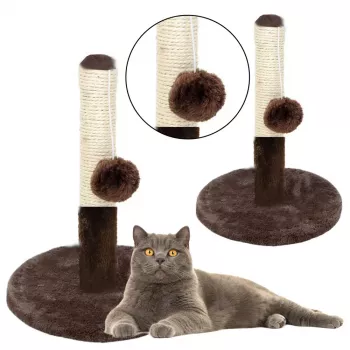 LEAN Cat Scratcher Scratching Post Tower Dark Brown 40 cm x 30 cm