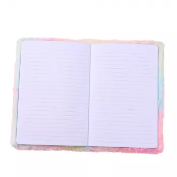 LEAN Plush Fur Notebook Lined With Unicorn Mane Colorful A5