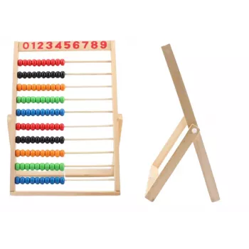 LEAN TOYS Wooden School Abacus Colored Beads