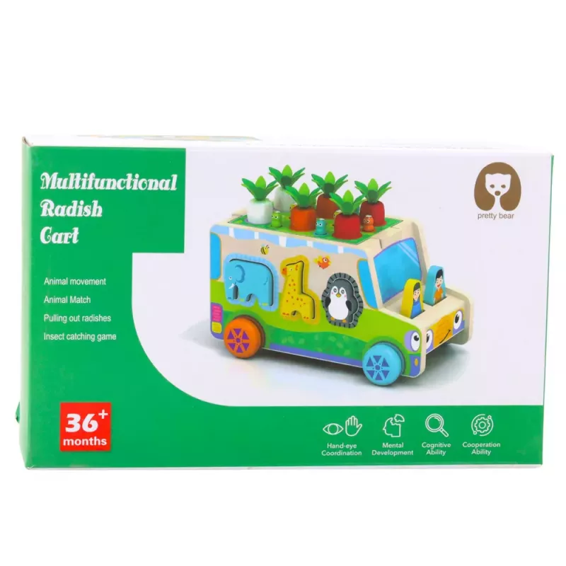 LEAN TOYS Educational Wooden Car Shape Sorter Maze Puzzle
