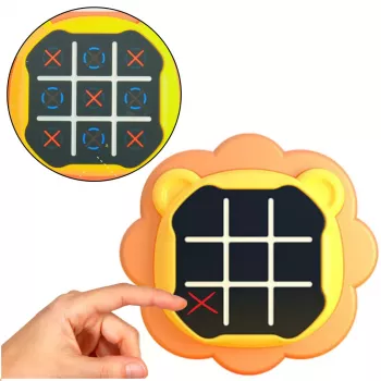 LEAN TOYS Electronic Game 3in1 Tic-Tac-Toe Memory Lion Orange
