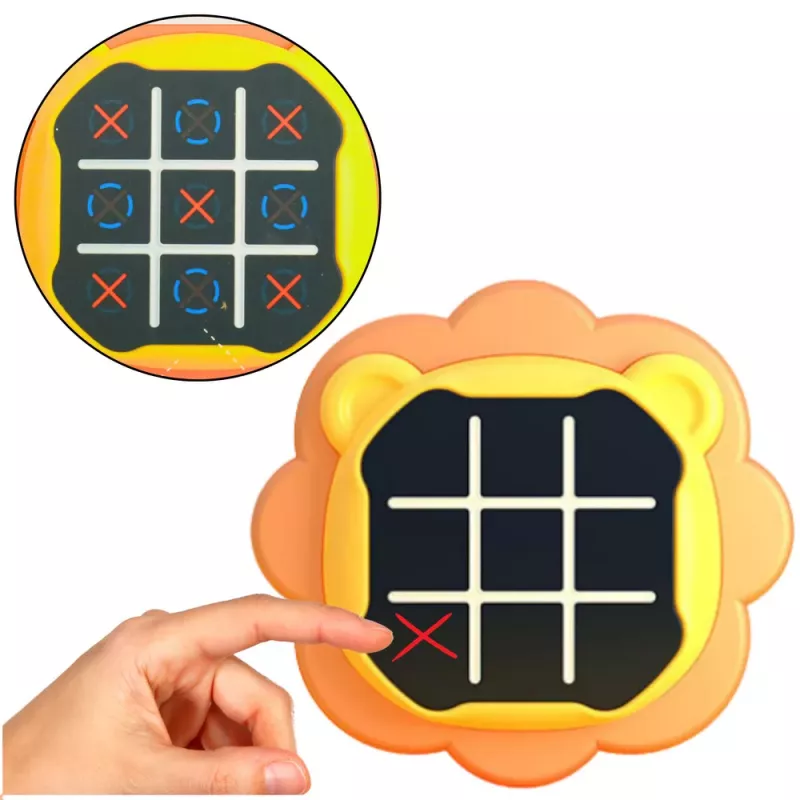 LEAN TOYS Electronic Game 3in1 Tic-Tac-Toe Memory Lion Orange