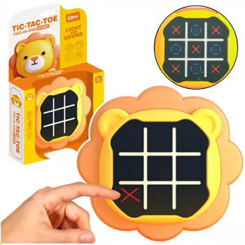 LEAN TOYS Electronic Game 3in1 Tic-Tac-Toe Memory Lion Orange