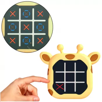 LEAN TOYS Electronic Game 3in1 Tic Tac Toe Memory Giraffe Yellow