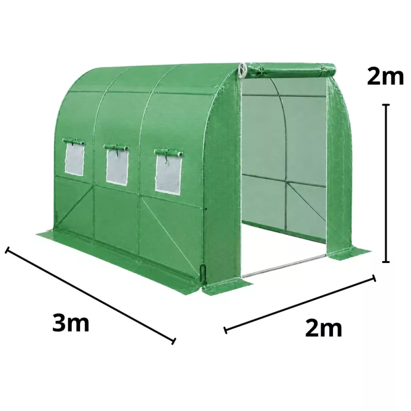 LEAN Green UV Tunelis Daržovėms su Langais 2x3 M 6M²