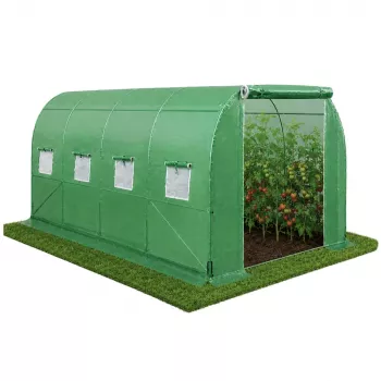 LEAN Foil Tunnel Garden Greenhouse for Vegetables Windows Green UV 4.5x2x2 M 9M²
