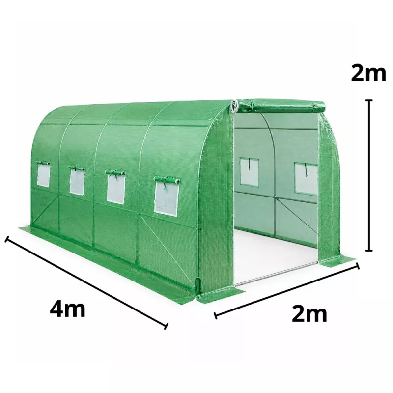 LEAN Foil Tunnel Garden Greenhouse for Vegetables Windows Green UV 4.5x2x2 M 9M²