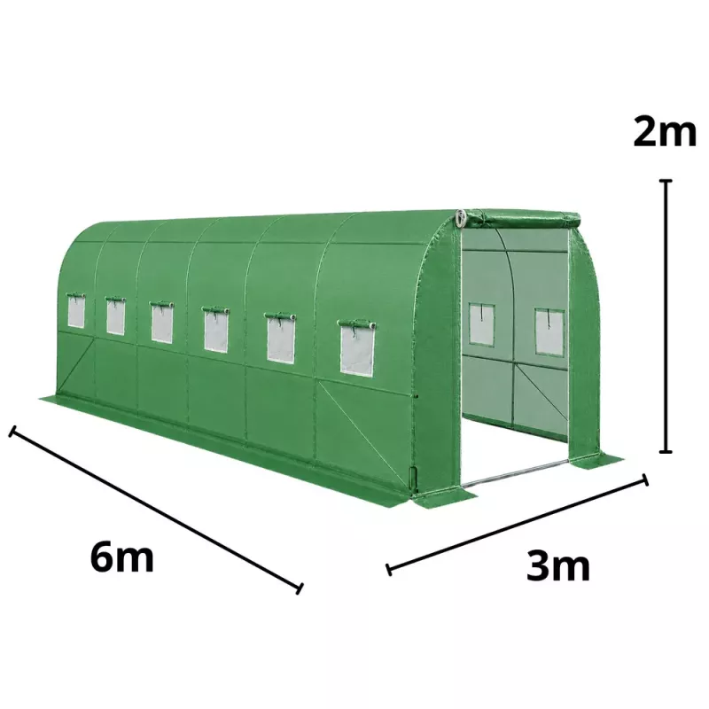 LEAN Šiltnamis Daržovėms, Žali UV Langai, 6x3x2m, 18m²