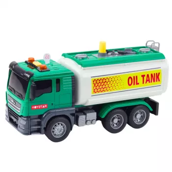 LEAN TOYS Truck Tanker Water Lights Sounds Green 1:14