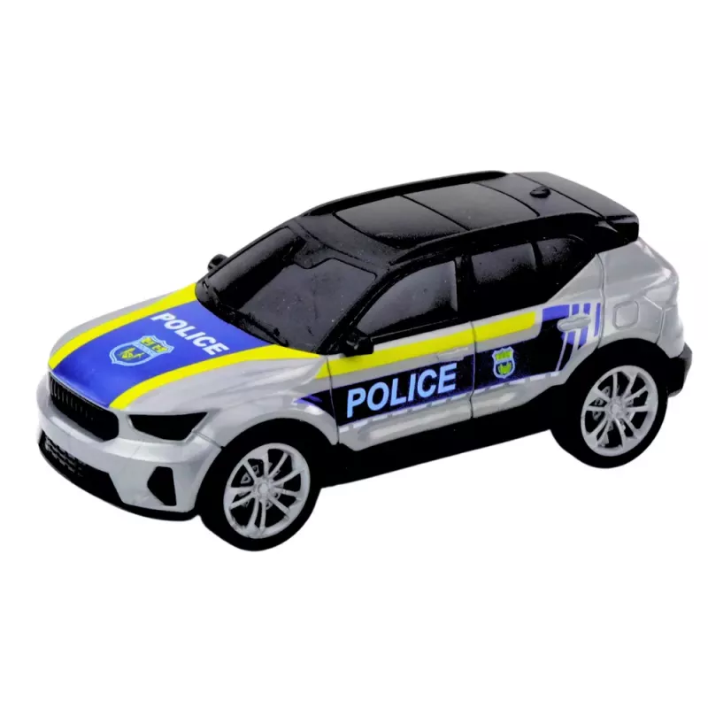 LEAN TOYS Policijos sunkvežimio, sraigtasparnio ir automobilio rinkinys su šviesomis ir garsais
