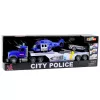 LEAN TOYS Policijos sunkvežimio, sraigtasparnio ir automobilio rinkinys su šviesomis ir garsais