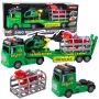 LEAN TOYS Gelbėjimo rinkinys – sunkvežimis, sraigtasparnis, automobilis, dinozauras su šviesomis ir garsais