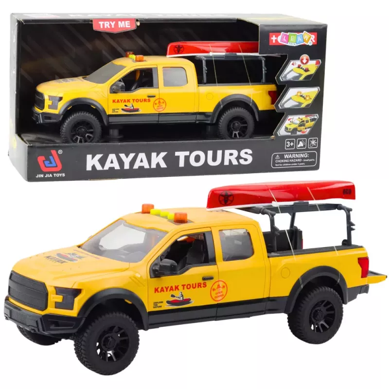 LEAN TOYS Visureigis su baidare, šviesos ir garsai, geltona