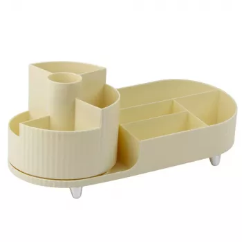 LEAN Multifunctional Organizer for Cosmetics, Rotating, Roomy, Beige