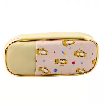 LEAN School Pencil Case Space Tigers Kit Beige 24cm