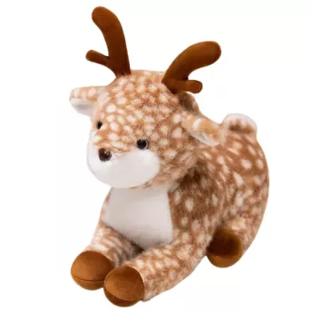 LEAN TOYS Minkštas žaislas elniukas rudas dėmėtas 23 cm