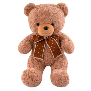 LEAN TOYS Plush Mascot Cuddly Toy Teddy Bear With Bow Polka Dots 45cm
